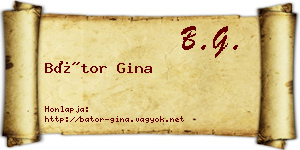 Bátor Gina névjegykártya